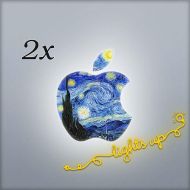 /MacSkinCollection Apple MacBook Decal Starry Night MacBook Sticker GLOWING Apple Decal Apple Sticker Apple Logo Decal MacBook Air Van Gogh Art L 101x2