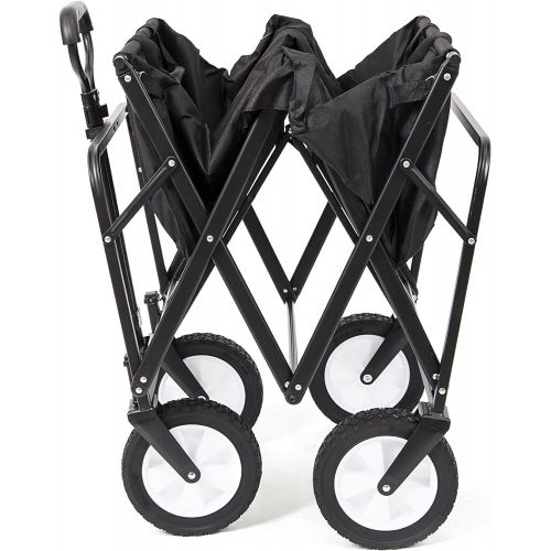  Mac Sports Collapsible Folding Outdoor Utility Wagon, Black