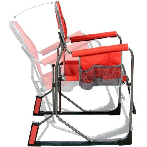  Mac Sports MacRocker Outdoor Foldable Rocking Chair Portable, Collapsible, Springless Rockers with Rust-Free Anti-Tip Guards for Camping Fishing Backyard 225 lb Weight Capacity Red