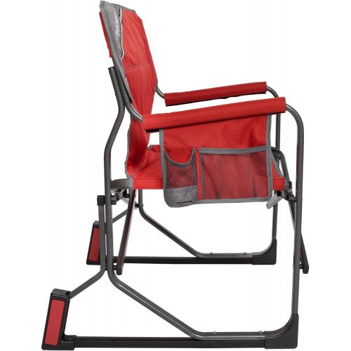  Mac Sports MacRocker Outdoor Foldable Rocking Chair Portable, Collapsible, Springless Rockers with Rust-Free Anti-Tip Guards for Camping Fishing Backyard 225 lb Weight Capacity Red