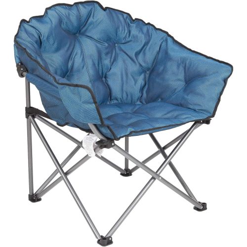  Mac Sports Heavy Duty Steel Frame Collapsible Folding Portable Padded Outdoor Club Camping Chair with Carry Bag, Blue