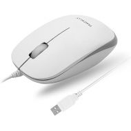 Macally USB Wired Mouse for Mac and Windows - Simple 3 Button Corded Computer Mouse Wired, Scroll Wheel Layout with Long Wire Cord - Plug and Play USB Mouse Wired for Laptop, PC Desktop, Notebook