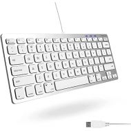 Macally Small Wired Keyboard for Mac and Windows - 78 Scissor Switch Keys Compatible Apple Keyboard - USB Mini Keyboard That Saves Space and Looks Great - Plug and Play Wired Mac Keyboard - Aluminum