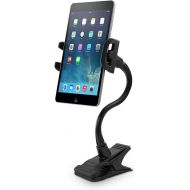 Macally Adjustable Gooseneck Tablet Holder & Phone Clip - Works with Phones & Tablets up to 8” - Flexible Phone Holder & Tablet Mount with Clip On Clamp for Desks up to 1.75” Thick (CLIPMOUNT),Black
