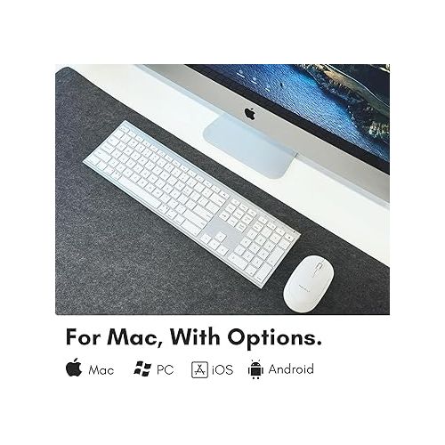  Macally Bluetooth Keyboard for Mac, Compatible Apple Keyboard Wireless with Numeric Keypad - Multi Device Keyboard for MacBook Pro/Air, iMac, Mac Mini