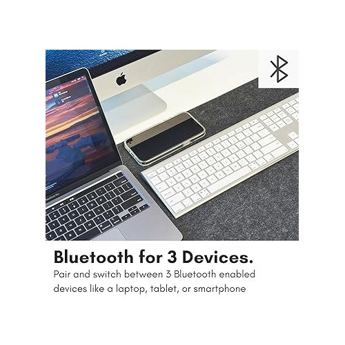  Macally Bluetooth Keyboard for Mac, Compatible Apple Keyboard Wireless with Numeric Keypad - Multi Device Keyboard for MacBook Pro/Air, iMac, Mac Mini