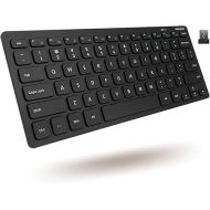 Macally 2.4G Small Wireless Keyboard - Ergonomic & Comfortable Computer Keyboard - Ultra Slim Compact Keyboard for Laptop or Windows PC, Tablet, TV - Plug & Play External Mini Keyboard Wireless USB