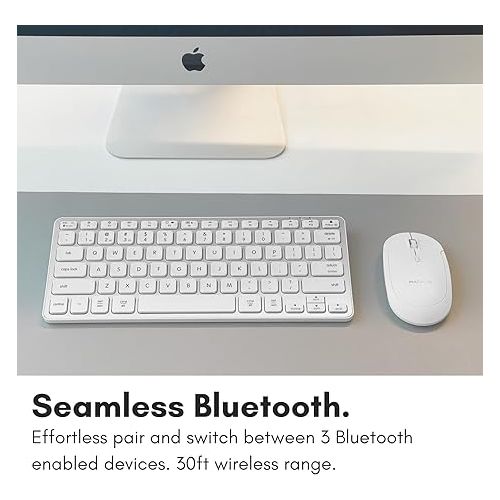  Macally Bluetooth Keyboard for Mac - Premium Multi Device Keyboard - Compatible Apple Wireless Keyboard for MacBook Pro/Air, iMac, iMac Pro, Mac Mini, Mac Pro, iPad, Laptop, and PC