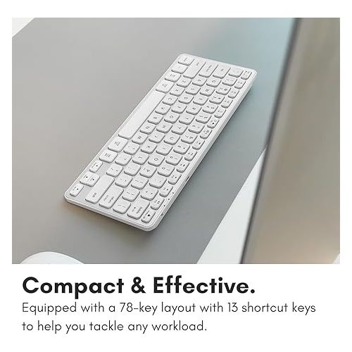  Macally Bluetooth Keyboard for Mac - Premium Multi Device Keyboard - Compatible Apple Wireless Keyboard for MacBook Pro/Air, iMac, iMac Pro, Mac Mini, Mac Pro, iPad, Laptop, and PC