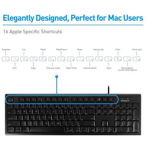  Macally 104 Key Full-Size USB Keyboard (Black)