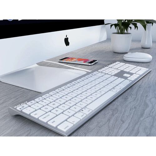  Macally Full-Size USB-C Keyboard for Mac (Silver Aluminum)