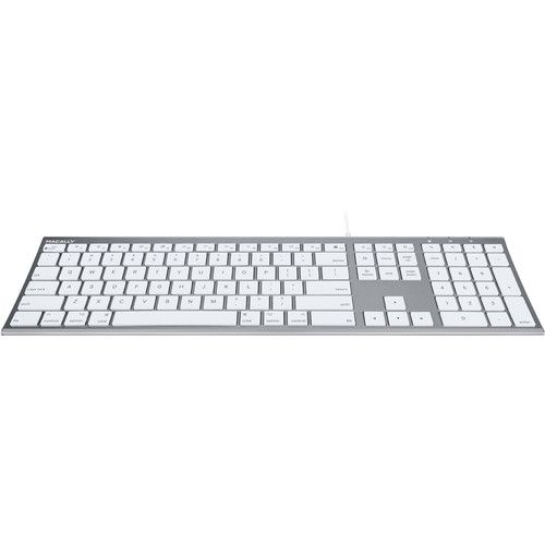  Macally Ultra Slim USB Wired Keyboard (Space Gray)