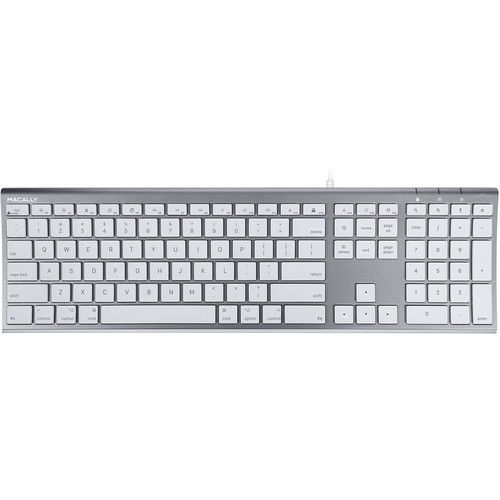  Macally Ultra Slim USB Wired Keyboard (Space Gray)