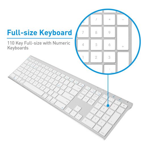  Macally Wireless Bluetooth Keyboard (Aluminum Silver)