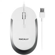 Macally USB Optical Silent Click Mouse (White/Gray)