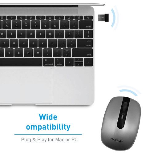  Macally Rechargeable Wireless Optical RF Mouse for Mac & Windows