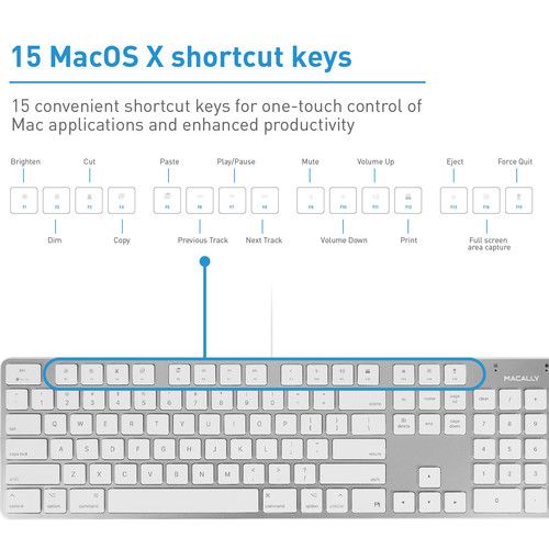  Macally 104-Key Slim USB Keyboard for Mac