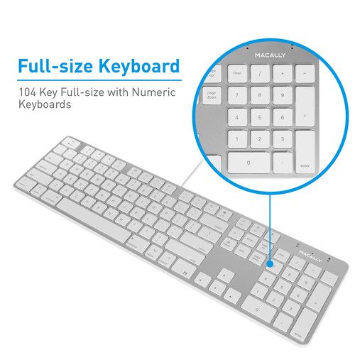  Macally 104-Key Slim USB Keyboard for Mac