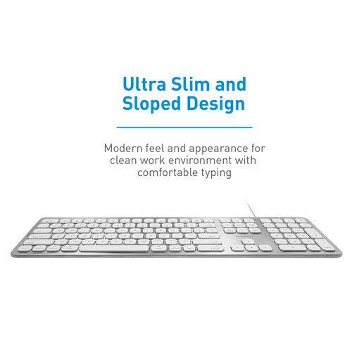  Macally Ultra-Slim USB Wired Keyboard with 2 USB Ports (Mac)