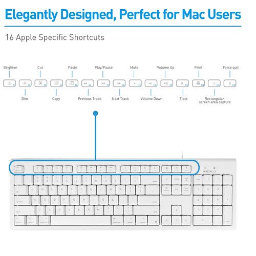  Macally Full Size USB Keyboard and Optical Mouse Combo for Mac
