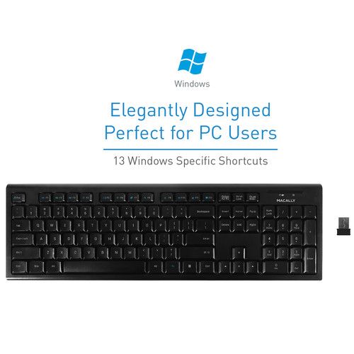  Macally 104-Key Wireless RF Keyboard for PC