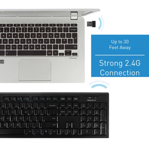  Macally 104-Key Wireless RF Keyboard for PC