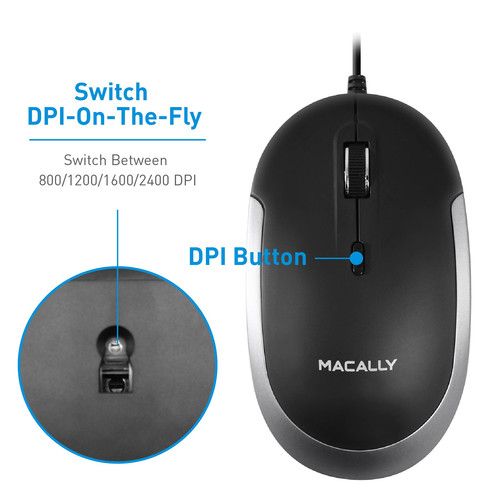  Macally USB Type-C Optical Mouse