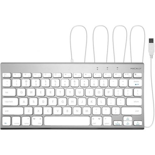  Macally Wired Mac Keyboard and an Aluminum Ergonomic Laptop Stand, Sleek Apple Accessories Add to Your Workplace