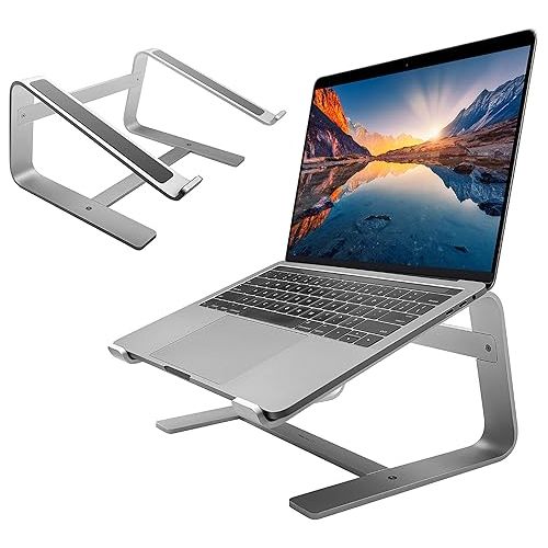  Macally Wired Mac Keyboard and an Aluminum Ergonomic Laptop Stand, Sleek Apple Accessories Add to Your Workplace