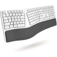 Macally Wireless Ergonomic Keyboard for Mac - Comfortable Typing - Compatible Apple Bluetooth Keyboard with Wrist Rest - Rechargeable Ergo Split Keyboard for MacBook Pro/Air, iMac, Mac Mini