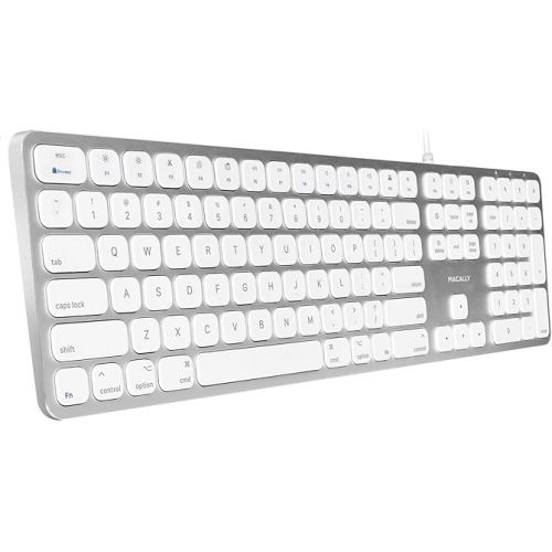  Macally Wired Mac Keyboard and a Silent Mouse with Adjustable DPI, Upgrade Your Workspace