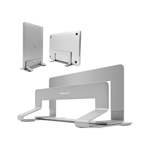  Macally USB C Wired Mouse and an Adjustable Vertical Laptop Stand, Bring Elegance to Your Workspace