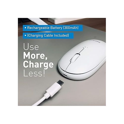  Macally Wireless Bluetooth Rechargeable Mouse and a Wireless Bluetooth Keyboard for Mac & PC, Classic Apple Essentials