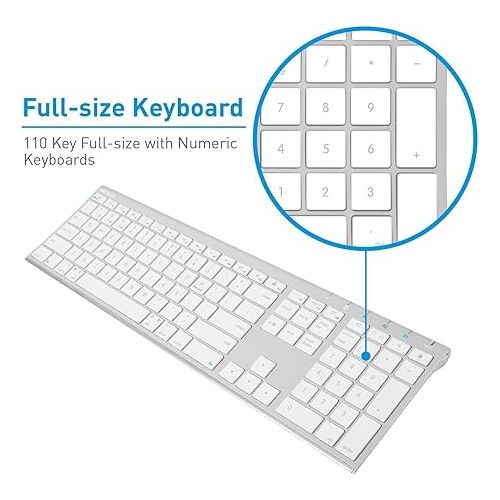  Macally Wireless Bluetooth Keyboard and a Vertical Laptop Stand, Create a Professional Workspace