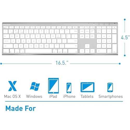  Macally Wireless Bluetooth Keyboard and a Vertical Laptop Stand, Create a Professional Workspace