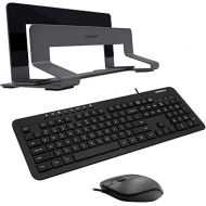 Macally Wired Keyboard & Mouse Combo and an Adjustable Vertical Laptop Stand, Protect Your Laptop