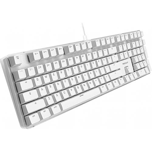  Macally Backlit Mechanical Keyboard for Mac and a Vertical Laptop Stand for Your Desk, Classic Simplistic Mac Aesthetic