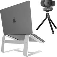 Macally Aluminum Laptop Stand and a 1080P Webcam with Microphone and Tripod, Amazing MacBook Accessories