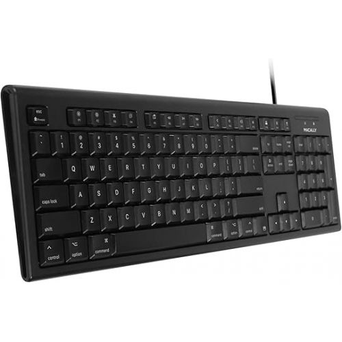  Macally Mac Wired Keyboard and a Vertical Laptop Stand for Desk, Optimize Your Workspace