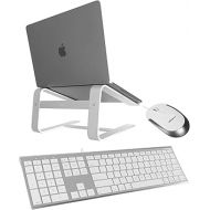 Macally Ultra Slim Wired Computer Keyboard, Silent Wired Mouse, and a Ergonomic Laptop Stand, All Your Office Needs