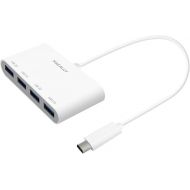 Macally Uchub4 USB-C Hub 10 CM Cable White with 4 USB-A Ports