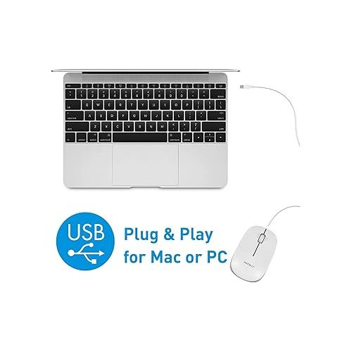  Macally Wired Computer Mouse and an Ergonomic Laptop Stand, Relieve Pressure Off Your Body