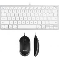 Macally USB C Wired Mouse and a USB C Mini Wired Keyboard, Perfect Companion for USB C Devices