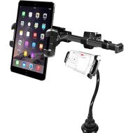 Macally Car Headrest Tablet Mount and a Cup Holder Tablet Mount, Comfort for Everyone