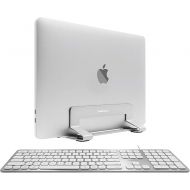 Macally Ultra Slim Mac Keyboard and an Adjustable Vertical Laptop Stand, Minimalistic Apple Aesthetic & Protects Your Laptop