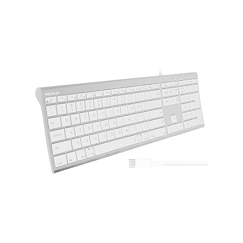  Macally USB C Mac Keyboard and a Wired USB C Mouse, Perfect Accessories for New MacBooks