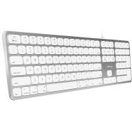 Macally Premium Wired Mac Keyboard with Number Keypad and 2 Port Hub - Compatible Apple Keyboard Wired - Extended USB Keyboard for Mac Mini/Pro, iMac, MacBook Pro / Air (Silver Aluminum)