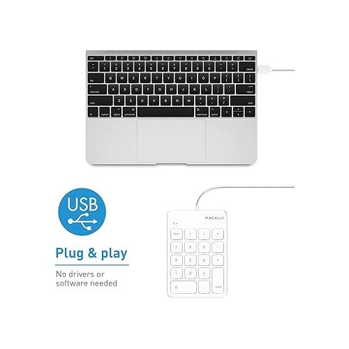  Macally USB Wired Number Pad and a Wired Computer Mouse, Increase Speed by Decreasing Fatigue