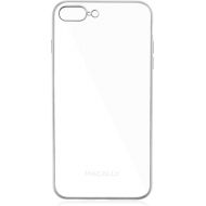 iPhone 7 Plus Soft Case, Macally Ultra Thin Flexible Transparent Case with Matte Silver Trim for Apple iPhone 7+