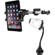 Macally Car Headrest Tablet Holder and Cup Holder Tablet Mount, Drive with Ease
